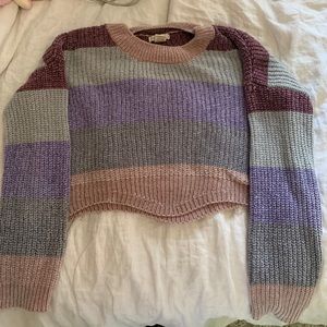 cropped multicolor sweater.